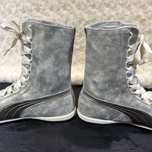Rare Puma Women's Eskiva Hi casual Metallic Silver High-Tops sneakers sz 5.5 - Picture 7 of 13